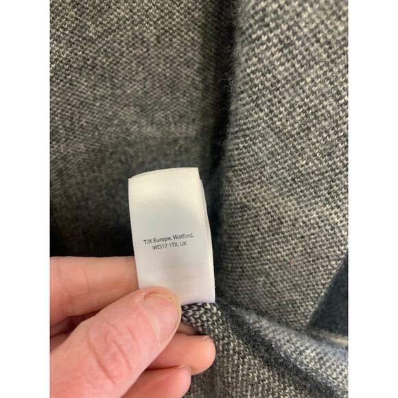 Max Studio sweater 2 ply CASHMERE black / gray checked cardigan coat duster s XS - Picture 7 of 8